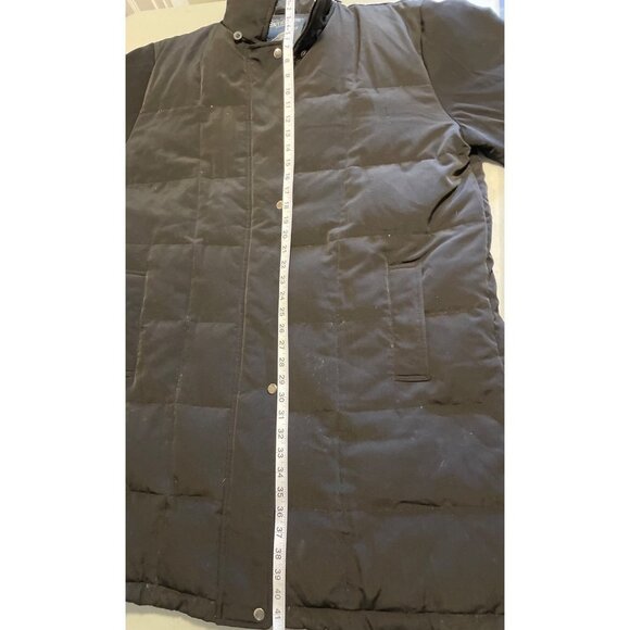 Centigrade Black Quilted Long Down Blend Filled Full Zip Coat Sz XL - Picture 9 of 14